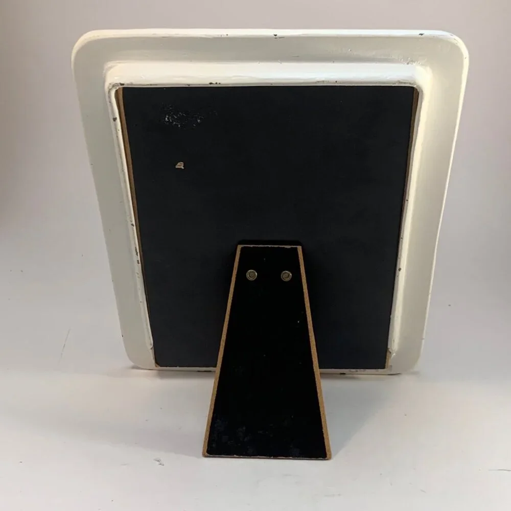 VTG French Country Creamy Off-White Metal Picture Frame‎ 5